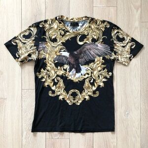 Zara Eagle Print T Shirt in Black Size S